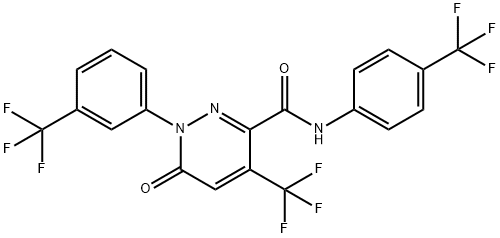 6-OXO-4-(TRIFLUOROMETHYL)-1-[3-(TRIFLUOROMETHYL)PHENYL]-N-[4-(TRIFLUOROMETHYL)PHENYL]-1,6-DIHYDRO-3-PYRIDAZINECARBOXAMIDE 结构式