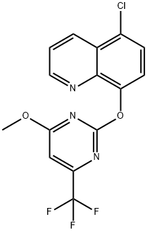 5-CHLORO-8-([4-METHOXY-6-(TRIFLUOROMETHYL)-2-PYRIMIDINYL]OXY)QUINOLINE 结构式