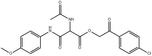 2-(4-CHLOROPHENYL)-2-OXOETHYL 2-(ACETYLAMINO)-3-(4-METHOXYANILINO)-3-OXOPROPANOATE 结构式