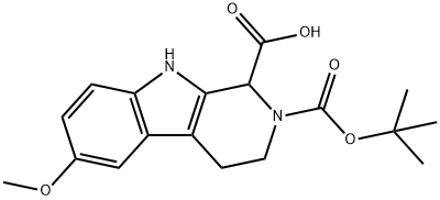 BOC-DL-6-METHOXY-1,2,3,4-TETRAHYDRONORHARMAN-1-CARBOXYLIC ACID 结构式