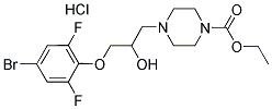 ETHYL 4-[3-(4-BROMO-2,6-DIFLUOROPHENOXY)-2-HYDROXYPROPYL]PIPERAZINE-1-CARBOXYLATE HYDROCHLORIDE 结构式