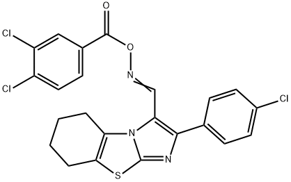 2-(4-CHLOROPHENYL)-3-(([(3,4-DICHLOROBENZOYL)OXY]IMINO)METHYL)-5,6,7,8-TETRAHYDROIMIDAZO[2,1-B][1,3]BENZOTHIAZOLE 结构式