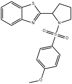 2-(1-((4-甲氧基苯基)磺酰基)吡咯烷-2-基)苯并[D]噻唑 结构式