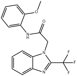 N-(2-METHOXYPHENYL)-2-[2-(TRIFLUOROMETHYL)-1H-1,3-BENZIMIDAZOL-1-YL]ACETAMIDE 结构式