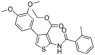 ETHYL 4-(3,4-DIMETHOXYPHENYL)-2-(2-METHYLBENZAMIDO)THIOPHENE-3-CARBOXYLATE 结构式