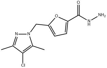 5-(4-氯-3,5-二甲基-吡唑-1-基甲基)-呋喃-2-甲酰肼 结构式