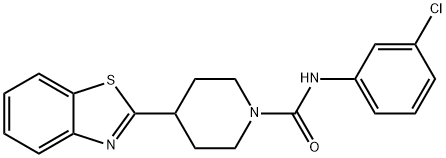 4-(1,3-Benzothiazol-2-yl)-N-(3-chlorophenyl)tetrahydro-1(2H)-pyridinecarboxamide 结构式