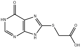 (6-OXO-6,9-DIHYDRO-1H-PURIN-8-YLSULFANYL)-ACETIC ACID 结构式