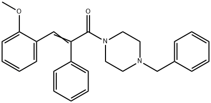 (Z)-1-(4-BENZYLPIPERAZINO)-3-(2-METHOXYPHENYL)-2-PHENYL-2-PROPEN-1-ONE 结构式