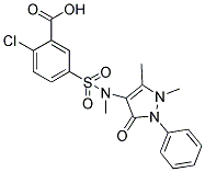 2-CHLORO-5-[(1,5-DIMETHYL-3-OXO-2-PHENYL-2,3-DIHYDRO-1H-PYRAZOL-4-YL)-METHYL-SULFAMOYL]-BENZOIC ACID 结构式