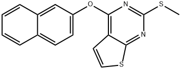 2-(Methylsulfanyl)-4-(2-naphthyloxy)thieno[2,3-d]pyrimidine 结构式