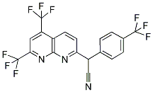 2-[5,7-BIS(TRIFLUOROMETHYL)[1,8]NAPHTHYRIDIN-2-YL]-2-[4-(TRIFLUOROMETHYL)PHENYL]ACETONITRILE 结构式