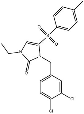 3-(3,4-DICHLOROBENZYL)-1-ETHYL-4-[(4-METHYLPHENYL)SULFONYL]-1,3-DIHYDRO-2H-IMIDAZOL-2-ONE 结构式