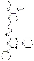 (E)-2-(2-(3,4-DIETHOXYBENZYLIDENE)HYDRAZINYL)-4,6-DI(PIPERIDIN-1-YL)-1,3,5-TRIAZINE 结构式