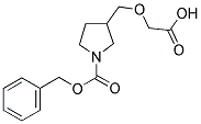 3-CARBOXYMETHOXYMETHYL-PYRROLIDINE-1-CARBOXYLIC ACID BENZYL ESTER 结构式