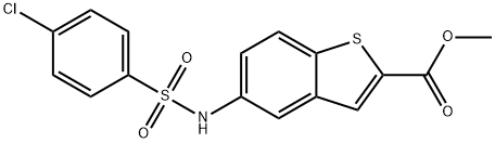 METHYL 5-([(4-CHLOROPHENYL)SULFONYL]AMINO)-1-BENZOTHIOPHENE-2-CARBOXYLATE 结构式