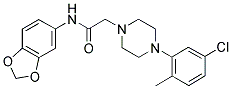 N-BENZO[D]1,3-DIOXOLEN-5-YL-2-(4-(5-CHLORO-2-METHYLPHENYL)PIPERAZINYL)ETHANAMIDE 结构式