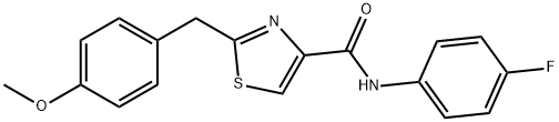 N-(4-FLUOROPHENYL)-2-(4-METHOXYBENZYL)-1,3-THIAZOLE-4-CARBOXAMIDE 结构式