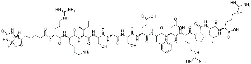 BIOTINYL-ARG-LYS-ILE-SER-ALA-SER-GLU-PHE-ASP-ARG-PRO-LEU-ARG-OH 结构式