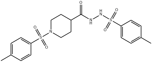 4-METHYL-N'-((1-[(4-METHYLPHENYL)SULFONYL]-4-PIPERIDINYL)CARBONYL)BENZENESULFONOHYDRAZIDE 结构式