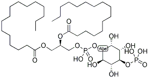 1,2-棕榈酰磷酯酰肌醇-4-磷酸 结构式