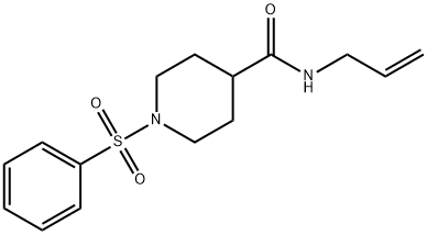 N-烯丙基-1-(苯基磺酰基)哌啶-4-甲酰胺 结构式