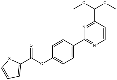4-[4-(DIMETHOXYMETHYL)-2-PYRIMIDINYL]PHENYL 2-THIOPHENECARBOXYLATE 结构式