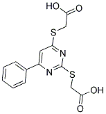 ((2-[(CARBOXYMETHYL)THIO]-6-PHENYLPYRIMIDIN-4-YL)THIO)ACETIC ACID 结构式