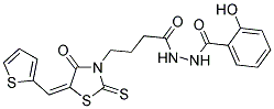 2-HYDROXY-N'-(4-[(5E)-4-OXO-5-(THIEN-2-YLMETHYLENE)-2-THIOXO-1,3-THIAZOLIDIN-3-YL]BUTANOYL)BENZOHYDRAZIDE 结构式