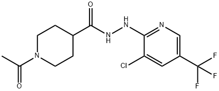 1-ACETYL-N'-[3-CHLORO-5-(TRIFLUOROMETHYL)-2-PYRIDINYL]-4-PIPERIDINECARBOHYDRAZIDE 结构式