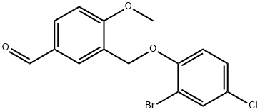 3-[(2-溴-4-氯-苯氧基)甲基]-4-甲氧基-苯甲醛 结构式