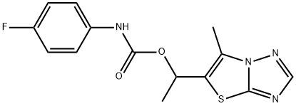 1-(6-METHYL[1,3]THIAZOLO[3,2-B][1,2,4]TRIAZOL-5-YL)ETHYL N-(4-FLUOROPHENYL)CARBAMATE 结构式