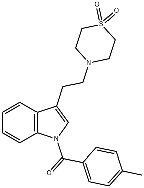 4-(2-[1-(4-METHYLBENZOYL)-1H-INDOL-3-YL]ETHYL)-1LAMBDA6,4-THIAZINANE-1,1-DIONE 结构式