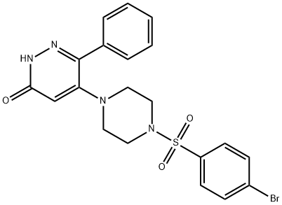 5-(4-[(4-BROMOPHENYL)SULFONYL]PIPERAZINO)-6-PHENYL-3(2H)-PYRIDAZINONE 结构式