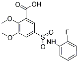 5-(2-FLUORO-PHENYLSULFAMOYL)-2,3-DIMETHOXY-BENZOIC ACID 结构式