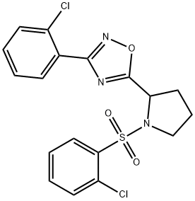 3-(2-CHLOROPHENYL)-5-(1-[(2-CHLOROPHENYL)SULFONYL]-2-PYRROLIDINYL)-1,2,4-OXADIAZOLE 结构式
