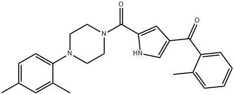 [4-(2,4-DIMETHYLPHENYL)PIPERAZINO][4-(2-METHYLBENZOYL)-1H-PYRROL-2-YL]METHANONE 结构式
