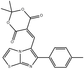 2,2-二甲基-5-((6-(对甲苯基)咪唑并[2,1-B]噻唑-5-基)亚甲基)-1,3-二噁烷-4,6-二酮 结构式