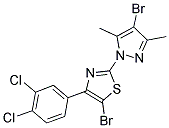 5-BROMO-2-(4-BROMO-3,5-DIMETHYL-1H-PYRAZOL-1-YL)-4-(3,4-DICHLOROPHENYL)-1,3-THIAZOLE 结构式