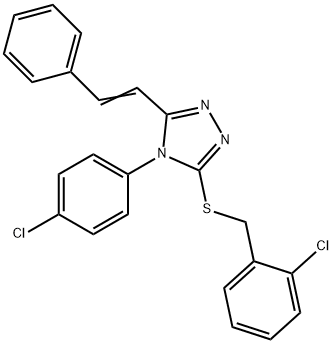 2-CHLOROBENZYL 4-(4-CHLOROPHENYL)-5-[(E)-2-PHENYLETHENYL]-4H-1,2,4-TRIAZOL-3-YL SULFIDE 结构式