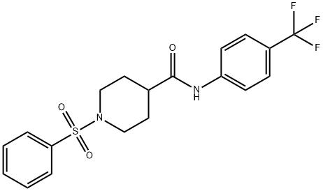 1-(PHENYLSULFONYL)-N-[4-(TRIFLUOROMETHYL)PHENYL]-4-PIPERIDINECARBOXAMIDE 结构式