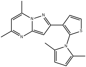 2-[2-(2,5-DIMETHYL-1H-PYRROL-1-YL)-3-THIENYL]-5,7-DIMETHYLPYRAZOLO[1,5-A]PYRIMIDINE 结构式