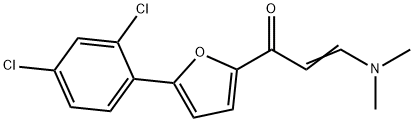 (E)-1-[5-(2,4-DICHLOROPHENYL)-2-FURYL]-3-(DIMETHYLAMINO)-2-PROPEN-1-ONE 结构式