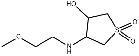 4-(2-METHOXY-ETHYLAMINO)-1,1-DIOXO-TETRAHYDRO-1LAMBDA6-THIOPHEN-3-OL 结构式