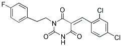 (5E)-5-(2,4-DICHLOROBENZYLIDENE)-1-[2-(4-FLUOROPHENYL)ETHYL]PYRIMIDINE-2,4,6(1H,3H,5H)-TRIONE 结构式