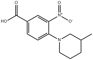 4-(3-甲基哌啶-1-基)-3-硝基苯甲酸 结构式