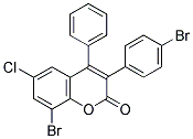 8-BROMO-3(4'-BROMOPHENYL)-6-CHLORO-4-PHENYLCOUMARIN 结构式