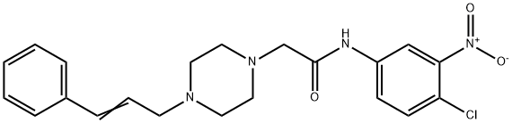 N-(4-CHLORO-3-NITROPHENYL)-2-[4-(3-PHENYL-2-PROPENYL)PIPERAZINO]ACETAMIDE 结构式