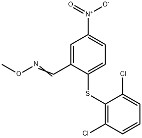 2-[(2,6-DICHLOROPHENYL)SULFANYL]-5-NITROBENZENECARBALDEHYDE O-METHYLOXIME 结构式