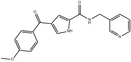 4-(4-甲氧基苯甲酰基)-N-(吡啶-3-基甲基)-1H-吡咯-2-甲酰胺 结构式